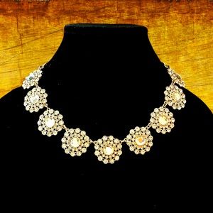 VINTAGE MIRRORED CRYSTALS NECKLACE / CHOCKER